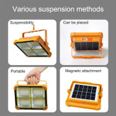 چراغ خورشیدی سولار Solar LED Light اورجینال با 288 لامپ LED و 4 باتری ضدآب برای کمپینگ و فضای باز