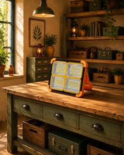 چراغ خورشیدی سولار Solar LED Light اورجینال با 288 لامپ LED و 4 باتری ضدآب برای کمپینگ و فضای باز